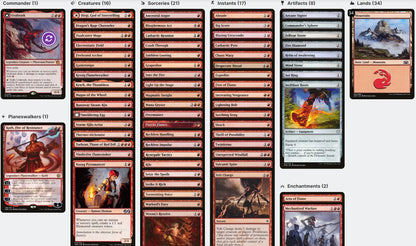 Urabrask/The Great Work RED SPELLS BURN Magic Mtg Custom Commander Deck