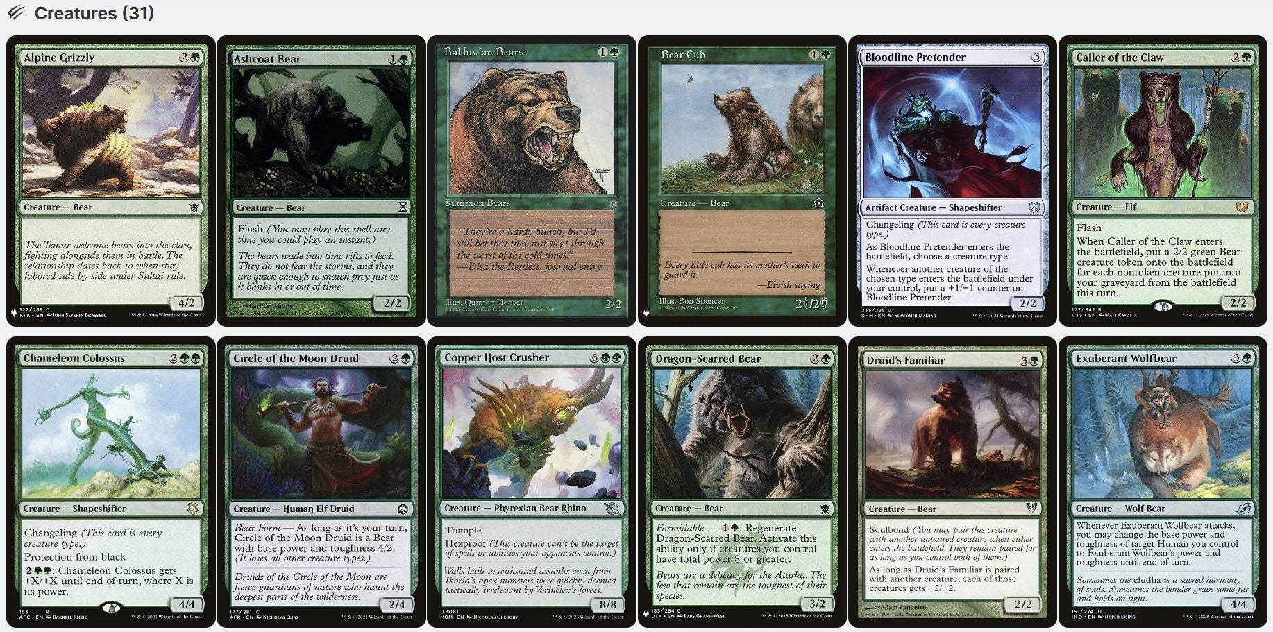 Ayula Ayula, Queen Among Bears BEAR TRIBAL Magic MTG Custom Commander Deck ...