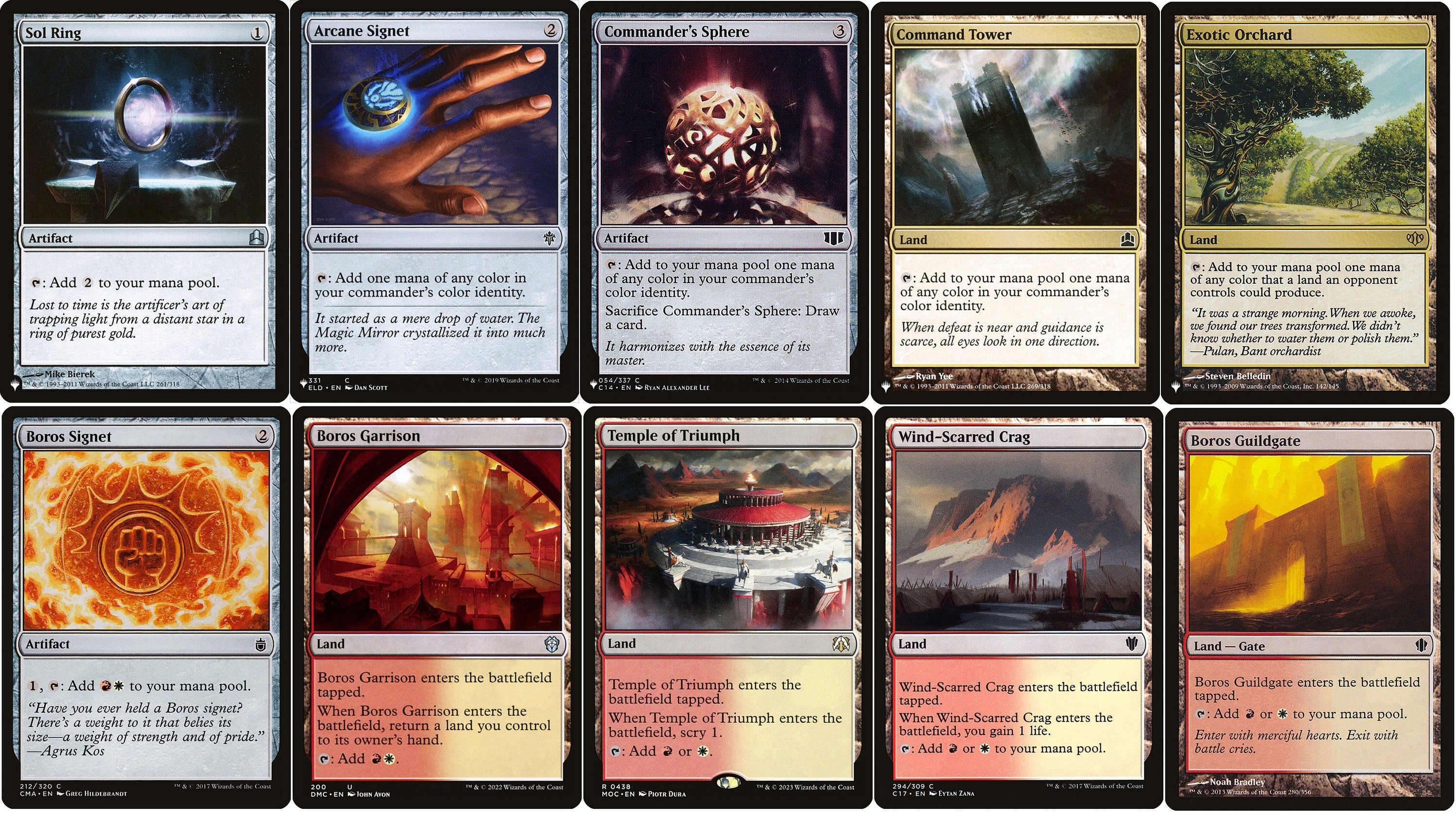 BOROS Commander Deck Builder Starter Pack Kit Red/White MANA Lands Art ...