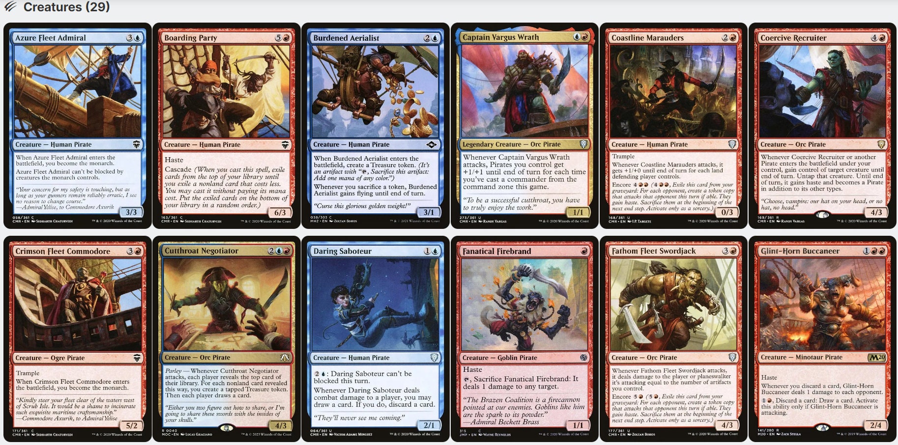 mtg pirate commander deck list Breeches, Brazen Plunderer and Malcolm, Keen-Eyed Navigator PARTNERS P – CommanderComplete