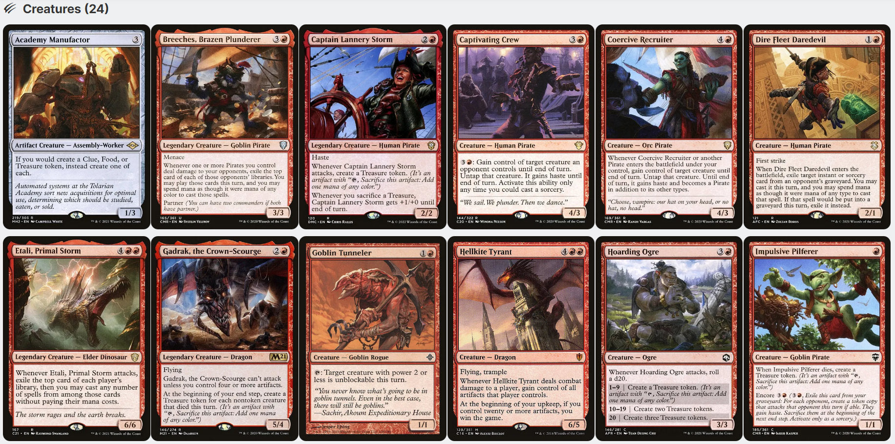 mtg commander deck list 2016 Ragavan, Nimble Pilferer PIRATES and TREASURE Magic MTG Custom Command – CommanderComplete