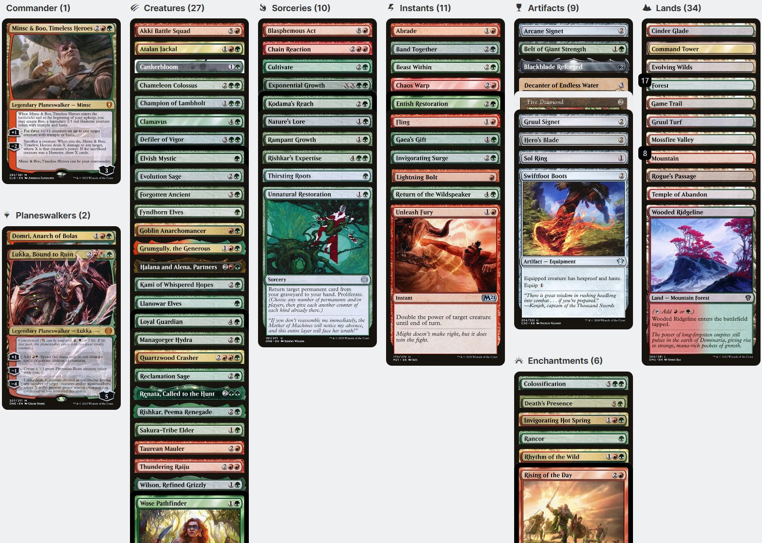 Minsc & Boo, Timeless Heroes +1/+1 Counters Magic MTG Custom Commander Deck Minsc & Boo, Timeless Heroes +1/+1 Counters Magic MTG Custom Commander Deck